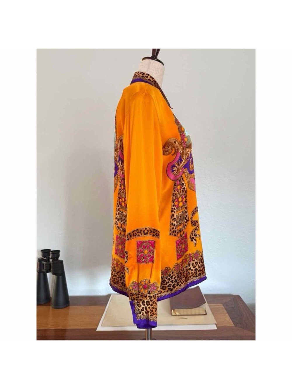 Vintage Escada Silk Taj Mahal Print Blouse Shirt Maximalist Rare Size 36 NWT - Picture 6 of 10